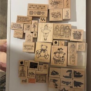 Stampin Up! Wooden Stamps from 1993-1998. 43 Total.